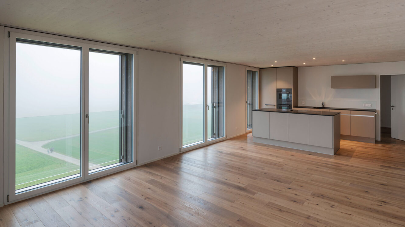 Wohnung und Küche im obersten Stockwerk mit Aussicht